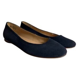 Lands End Suede Ballet Flats Navy Sz 7 Balletcore Career School Preppy Casual